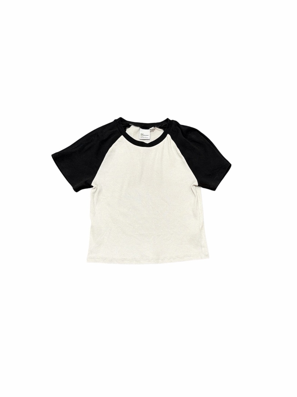 Aritzia TNA Homestretch Black & White Raglan Crop T-shirt